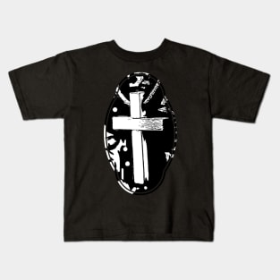 Eternal Faith Conviction Cross Crucifix Badge Kids T-Shirt